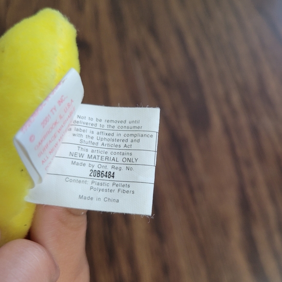 The Jingle Beanie Collection 2001 TY Quackers Little Yellow Chickie NEW Vintage - Picture 7 of 13